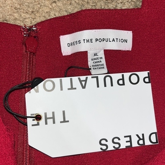 Dress The Population Nicole Sweetheart Sleeveless Sheath Dress Garnet XL - Picture 7 of 9